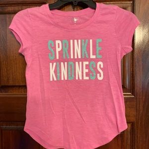 Girls So Sprinkle Kindness pink/teal/white t-shirt